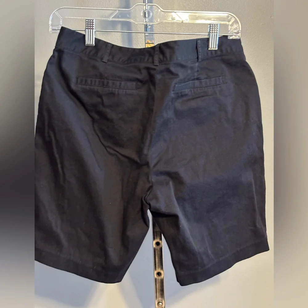 Michael Kors Women's Sz 6 Bermuda Shorts Zip‎ Pockets Stretch Cotton Blend Black
